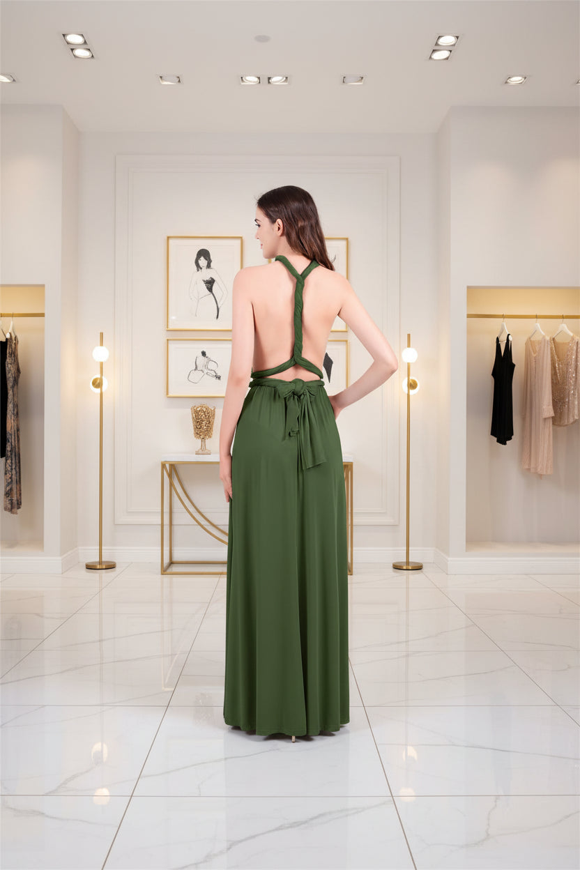 Womens Transformer Evening Dress Maxi Cocktail Wrap Convertible Multi Way Floor Long Formal Gown