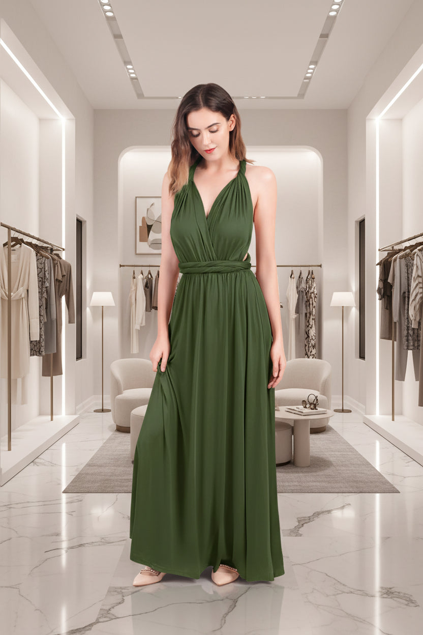 Womens Transformer Evening Dress Maxi Cocktail Wrap Convertible Multi Way Floor Long Formal Gown
