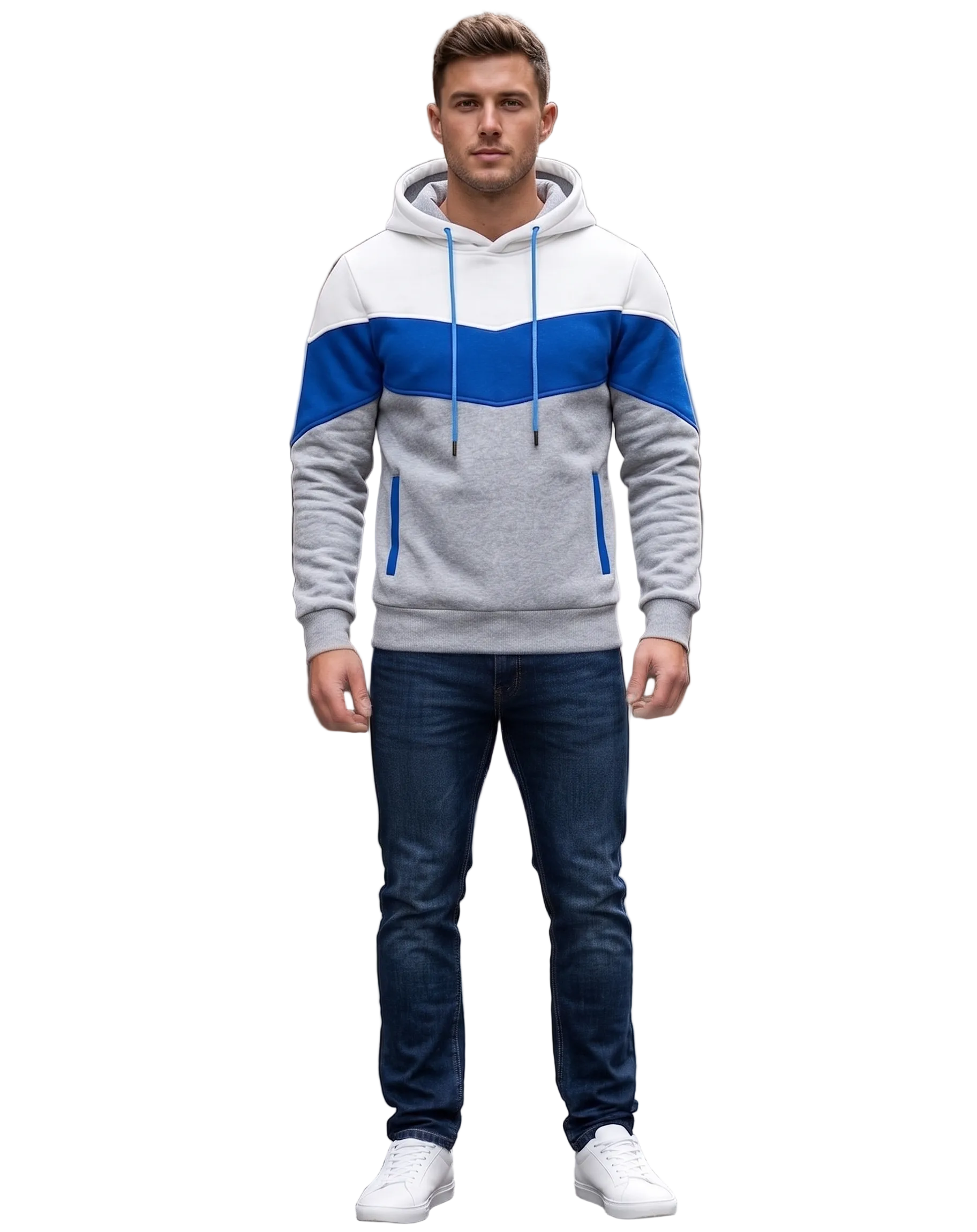 Tri-Block Chevron Hoodie