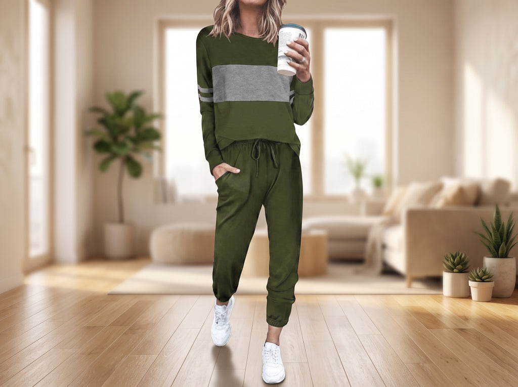 Olive Ease Two-Piece Lounge Set